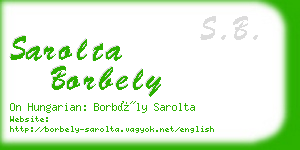 sarolta borbely business card